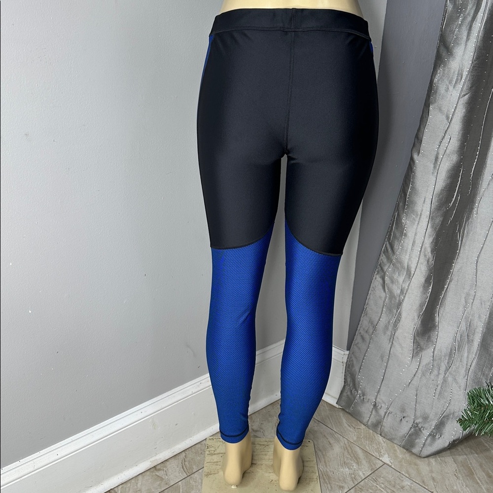Under Armour Compression Heatgear Women’s Leggings Sz L Black and Blue - Picture 4 of 7